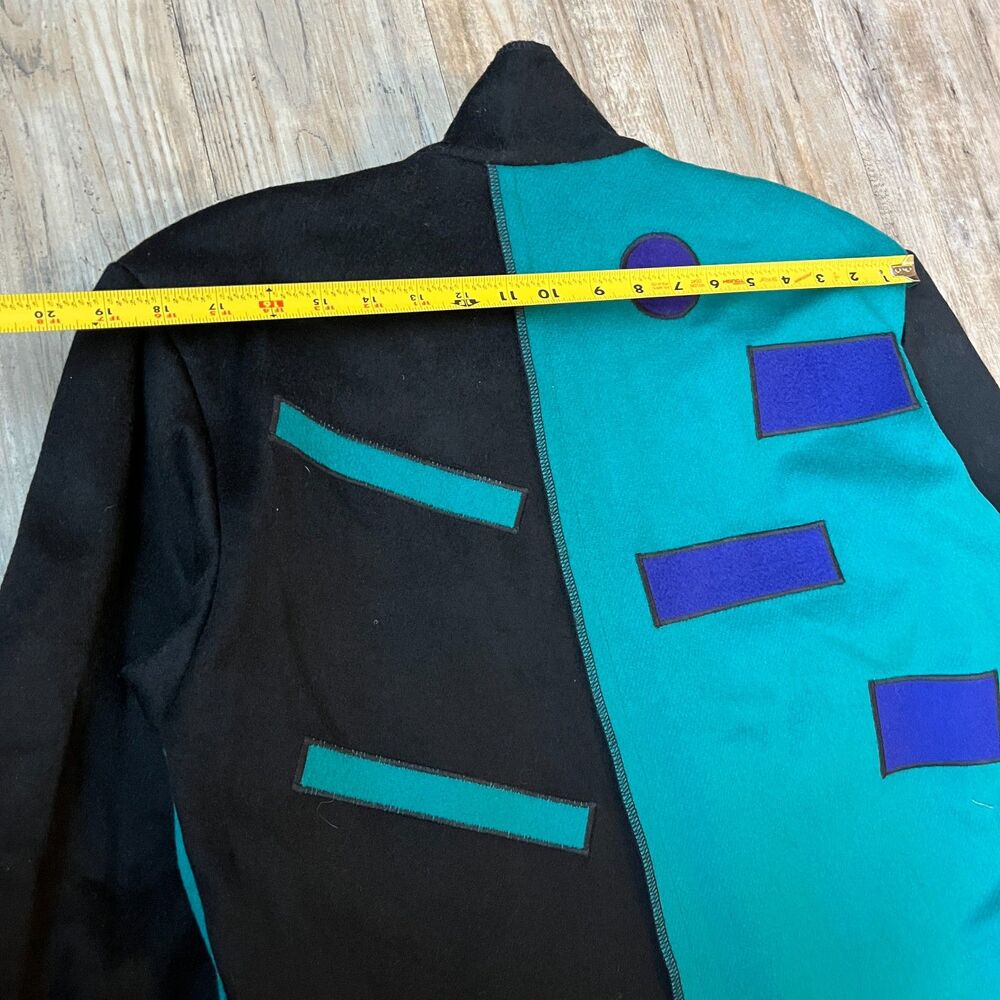 Vintage 80s Wool Coat Werable Art Marylou Ozbolt Storer Fibrearts Seatle P/Small - Picture 10 of 12